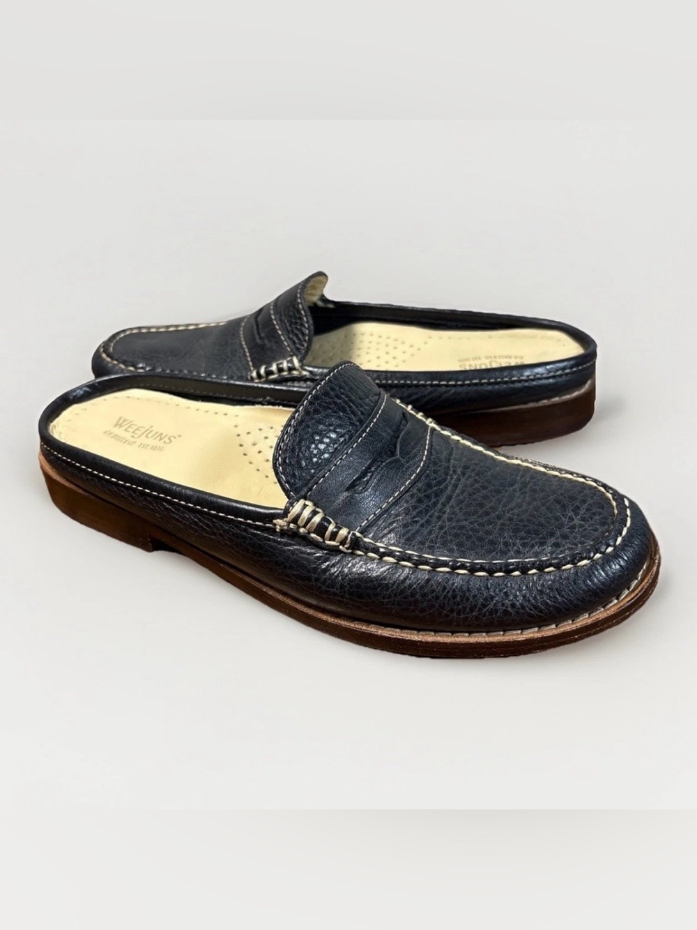 GH Bass Weejuns Mules Womens 7 M 
Shoes Penny Loafer blue pebble leather slides